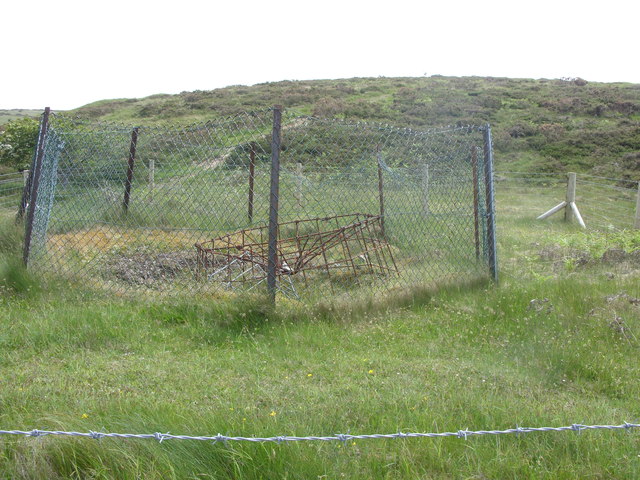 An open former lead mine shaft on Halkyn Mountain.
