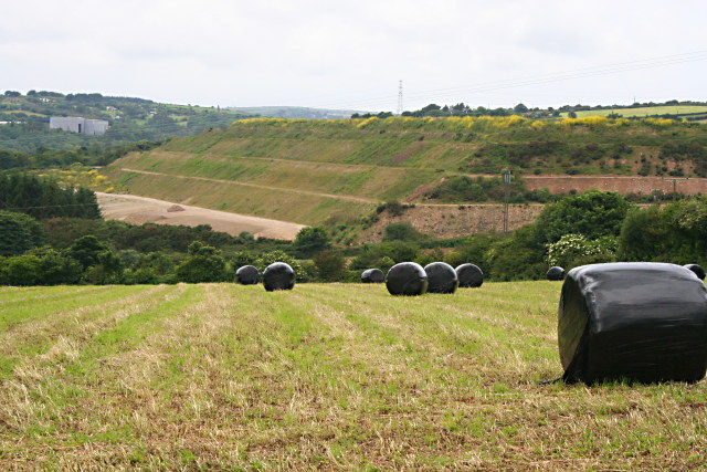 The tailings dam at Wheal Jane, where mine water was treated with lime and settled before release.